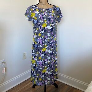 BODEN grey floral print midi dress size 4L